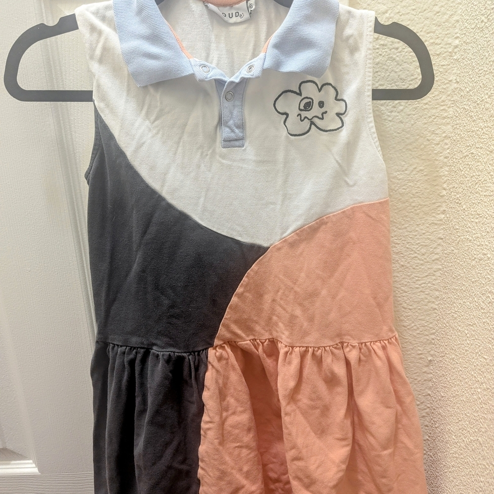 Loud Apparel Colorblock Sleeveless Pique Polo Dress